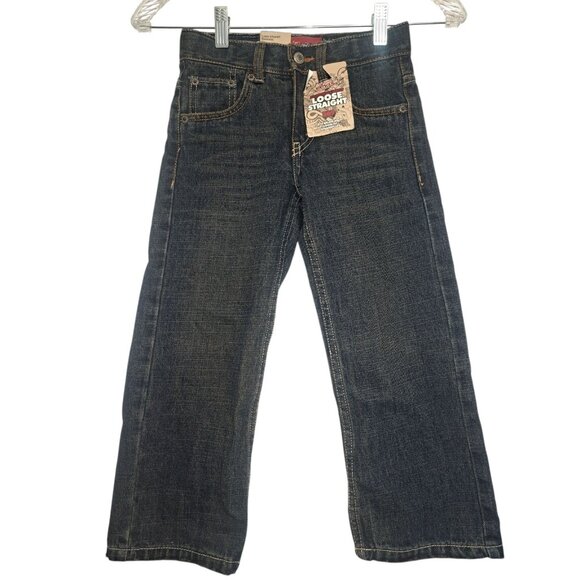 Levi's 569 Boys Jeans 5 Reg Adjustable Waist Loose Straight Fit Dark Wash - Picture 1 of 10